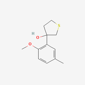 molecular formula C12H16O2S B7939288 3-(2-Methoxy-5-methylphenyl)thiolan-3-ol 