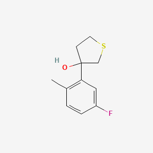 molecular formula C11H13FOS B7939313 3-(5-Fluoro-2-methylphenyl)thiolan-3-ol 