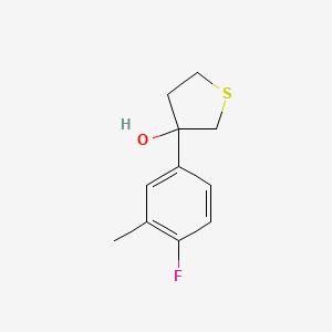 molecular formula C11H13FOS B7939316 3-(4-Fluoro-3-methylphenyl)thiolan-3-ol 