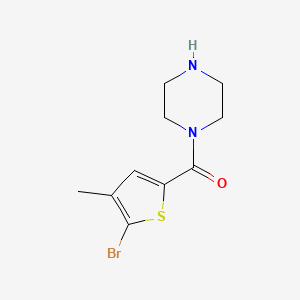 molecular formula C10H13BrN2OS B7939403 1-(5-Bromo-4-methylthiophene-2-carbonyl)piperazine 