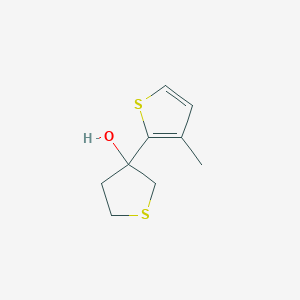 molecular formula C9H12OS2 B7939410 3-(3-Methylthiophen-2-yl)thiolan-3-ol 