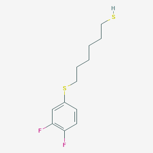 molecular formula C12H16F2S2 B7939495 6-(3,4-Difluorophenyl)sulfanylhexane-1-thiol 