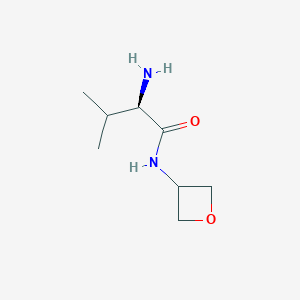 molecular formula C8H16N2O2 B7939558 (2R)-2-amino-3-methyl-N-(oxetan-3-yl)butanamide 