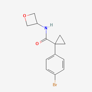 molecular formula C13H14BrNO2 B7939571 1-(4-Bromophenyl)-N-(oxetan-3-yl)cyclopropanecarboxamide 