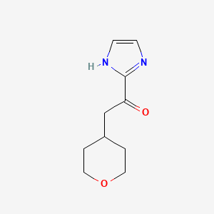 molecular formula C10H14N2O2 B7939647 1-(1H-Imidazol-2-yl)-2-(tetrahydro-2H-pyran-4-yl)ethanone 