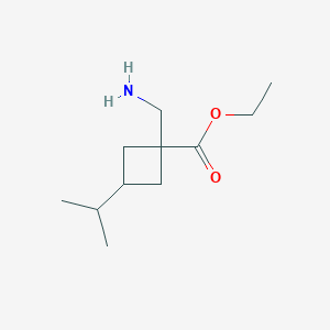molecular formula C11H21NO2 B7939773 Ethyl 1-(aminomethyl)-3-isopropylcyclobutane-1-carboxylate 