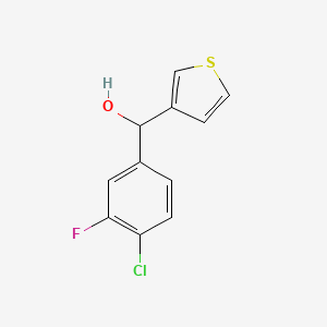 molecular formula C11H8ClFOS B7939827 4-Chloro-3-fluorophenyl-(3-thienyl)methanol CAS No. 1443351-03-8
