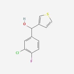 molecular formula C11H8ClFOS B7939837 3-Chloro-4-fluorophenyl-(3-thienyl)methanol 