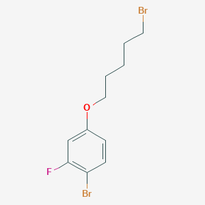 molecular formula C11H13Br2FO B7939902 1-Bromo-4-((5-bromopentyl)oxy)-2-fluorobenzene 