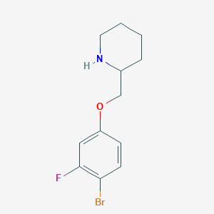 molecular formula C12H15BrFNO B7939919 2-(4-Bromo-3-fluoro-phenoxymethyl)-piperidine 