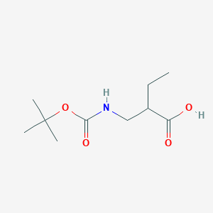 molecular formula C10H19NO4 B7939943 (R)-2-(tert-Butoxycarbonylamino-methyl)-butyric acid 