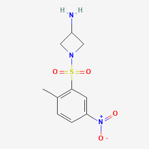 molecular formula C10H13N3O4S B7939977 1-(2-Methyl-5-nitrobenzenesulfonyl)azetidin-3-amine 