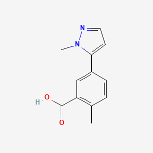 molecular formula C12H12N2O2 B7940067 2-Methyl-5-(1-methyl-1H-pyrazol-5-yl)benzoic acid 