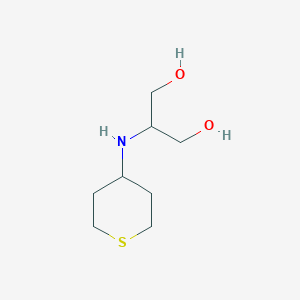 molecular formula C8H17NO2S B7940077 2-((Tetrahydro-2H-thiopyran-4-yl)amino)propane-1,3-diol 