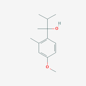 molecular formula C13H20O2 B7940104 2-(4-Methoxy-2-methylphenyl)-3-methyl-butan-2-ol 