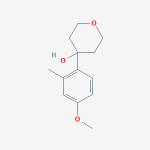 molecular formula C13H18O3 B7940112 4-(4-Methoxy-2-methylphenyl)oxan-4-ol 