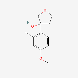 molecular formula C12H16O3 B7940119 3-(4-Methoxy-2-methylphenyl)oxolan-3-ol 