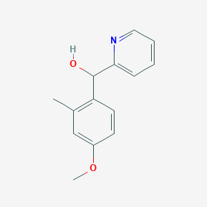 molecular formula C14H15NO2 B7940125 4-Methoxy-2-methylphenyl-(2-pyridyl)methanol 