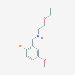 molecular formula C12H18BrNO2 B7940150 [(2-Bromo-5-methoxyphenyl)methyl](2-ethoxyethyl)amine 