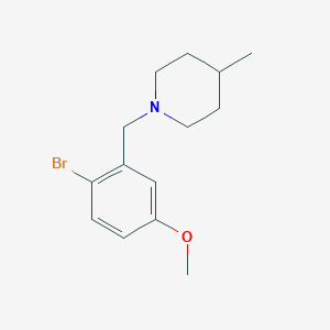 molecular formula C14H20BrNO B7940168 1-(2-Bromo-5-methoxybenzyl)-4-methylpiperidine 