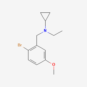 molecular formula C13H18BrNO B7940169 N-[(2-bromo-5-methoxyphenyl)methyl]-N-ethylcyclopropanamine 