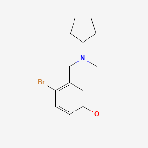 molecular formula C14H20BrNO B7940171 N-[(2-bromo-5-methoxyphenyl)methyl]-N-methylcyclopentanamine 