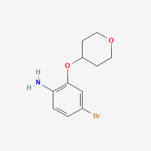 molecular formula C11H14BrNO2 B7940229 4-Bromo-2-(oxan-4-yloxy)aniline 