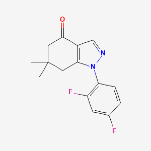 molecular formula C15H14F2N2O B7940232 1-(2,4-Difluorophenyl)-6,6-dimethyl-5,7-dihydroindazol-4-one 