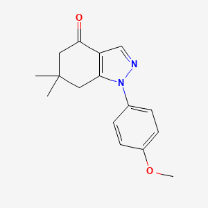 molecular formula C16H18N2O2 B7940242 1-(4-methoxyphenyl)-6,6-dimethyl-1,5,6,7-tetrahydro-4H-indazol-4-one 