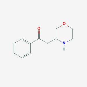 molecular formula C12H15NO2 B7940278 2-(Morpholin-3-yl)-1-phenylethan-1-one 