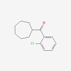 molecular formula C14H17ClO B7940286 (2-Chlorophenyl)(cycloheptyl)methanone 