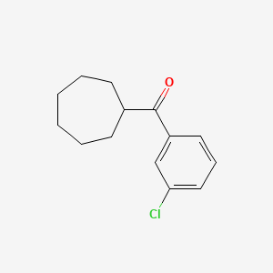 molecular formula C14H17ClO B7940289 3-Chlorophenyl cycloheptyl ketone CAS No. 1443310-47-1