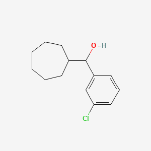molecular formula C14H19ClO B7940318 (3-Chlorophenyl)(cycloheptyl)methanol 