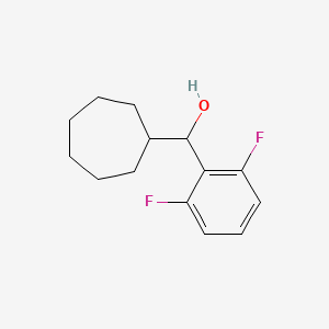 molecular formula C14H18F2O B7940345 Cycloheptyl (2,6-difluorophenyl)methanol 