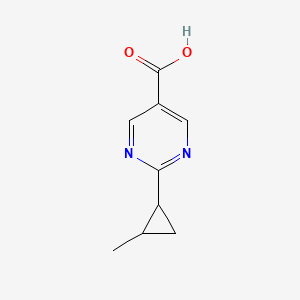 molecular formula C9H10N2O2 B7940361 2-(2-Methyl-cyclopropyl)-pyrimidine-5-carboxylic acid 