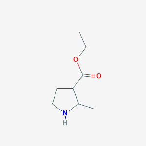 molecular formula C8H15NO2 B7940411 Ethyl 2-methylpyrrolidine-3-carboxylate 