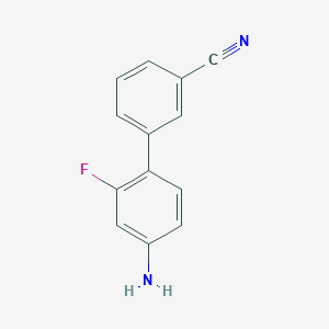 molecular formula C13H9FN2 B7940454 3-(4-Amino-2-fluorophenyl)benzonitrile 