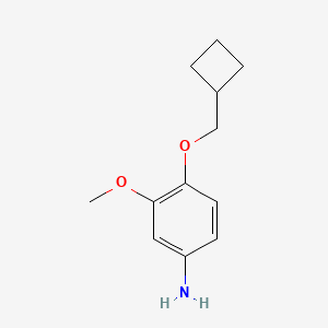 molecular formula C12H17NO2 B7940525 4-(Cyclobutylmethoxy)-3-methoxyaniline 