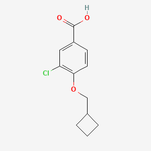 molecular formula C12H13ClO3 B7940535 3-Chloro-4-(cyclobutylmethoxy)benzoic acid 