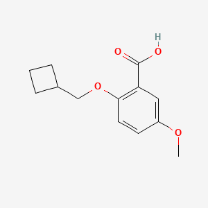 molecular formula C13H16O4 B7940541 2-(Cyclobutylmethoxy)-5-methoxybenzoic acid 