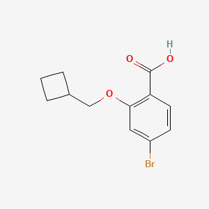 molecular formula C12H13BrO3 B7940546 4-Bromo-2-(cyclobutylmethoxy)benzoic acid 