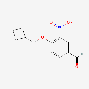 molecular formula C12H13NO4 B7940589 4-(Cyclobutylmethoxy)-3-nitrobenzaldehyde 
