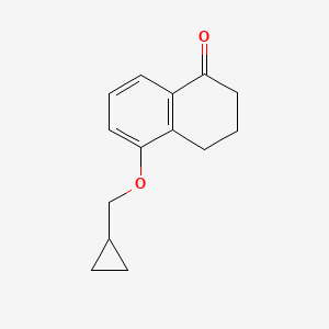 molecular formula C14H16O2 B7940658 5-(Cyclopropylmethoxy)-1,2,3,4-tetrahydronaphthalen-1-one 