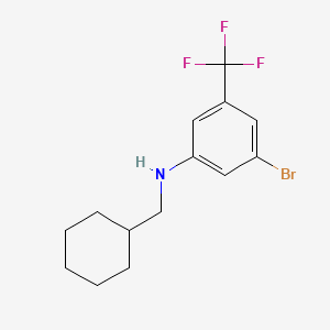 molecular formula C14H17BrF3N B7940726 3-bromo-N-(cyclohexylmethyl)-5-(trifluoromethyl)aniline 