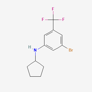 molecular formula C12H13BrF3N B7940731 3-bromo-N-cyclopentyl-5-(trifluoromethyl)aniline 