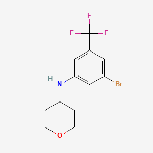 molecular formula C12H13BrF3NO B7940734 (3-Bromo-5-trifluoromethyl-phenyl)-(tetrahydro-pyran-4-yl)-amine 