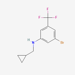 molecular formula C11H11BrF3N B7940742 3-bromo-N-(cyclopropylmethyl)-5-(trifluoromethyl)aniline 