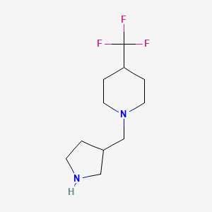 molecular formula C11H19F3N2 B7940814 1-(Pyrrolidin-3-ylmethyl)-4-(trifluoromethyl)piperidine 