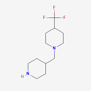 molecular formula C12H21F3N2 B7940817 1-(Piperidin-4-ylmethyl)-4-(trifluoromethyl)piperidine 