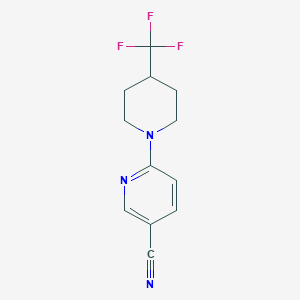 molecular formula C12H12F3N3 B7940826 6-(4-(Trifluoromethyl)piperidin-1-yl)nicotinonitrile 